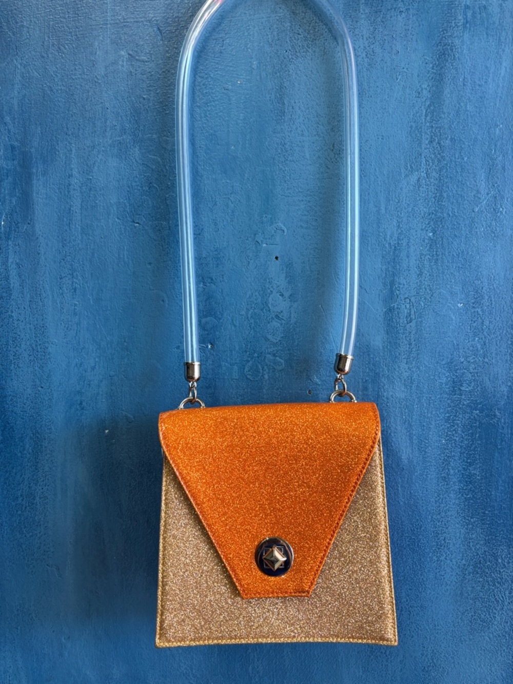 Orange and Gold Sparkle Crossbody Bag - Women Bags